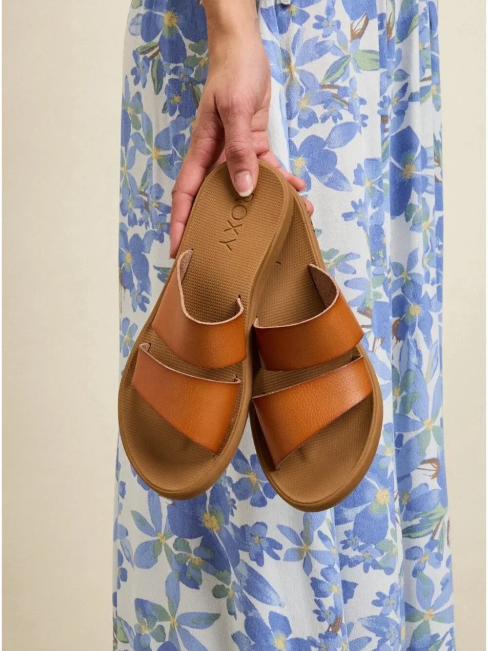 $46 ROXY Women’s Coastal Cool Slide Sandals In Tan Size 9